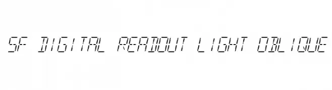 SF Digital Readout Light Oblique  नि: शुल्क फ़ॉन्ट्स डाउनलोड
