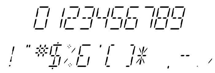 SF Digital Readout Light Oblique Font OTHER CHARS