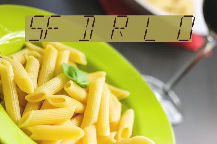 SF Digital Readout Light Oblique Font examples