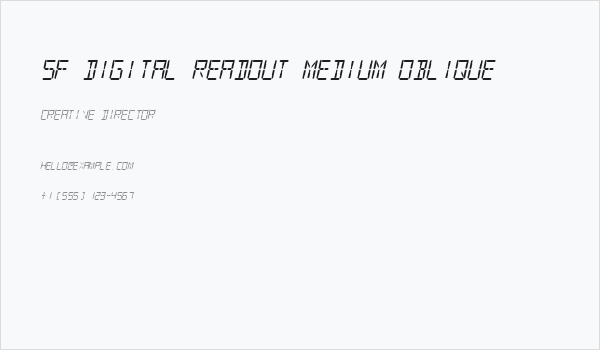 SF Digital Readout Medium Oblique Business Card