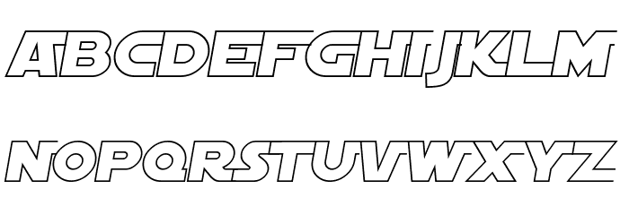 SF Distant Galaxy AltOutline Italic Font LOWERCASE