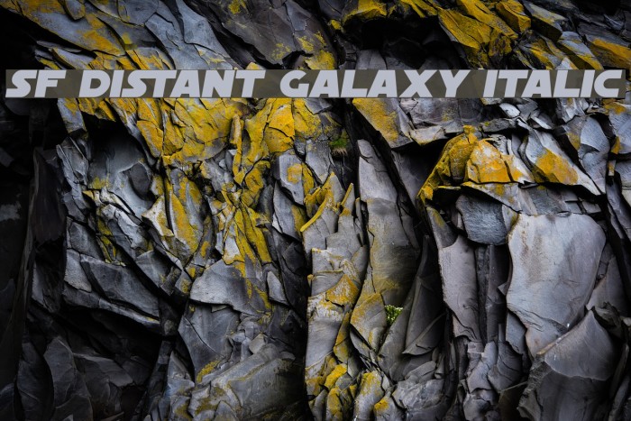 SF Distant Galaxy Italic Font examples