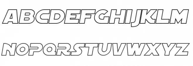 SF Distant Galaxy Outline Italic Fonte MAIÚSCULAS