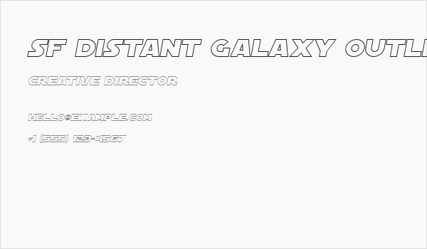 SF Distant Galaxy Outline Italic Business Card