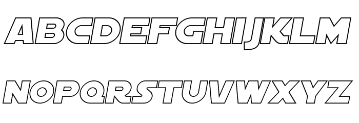 SF Distant Galaxy Outline Italic Font LOWERCASE