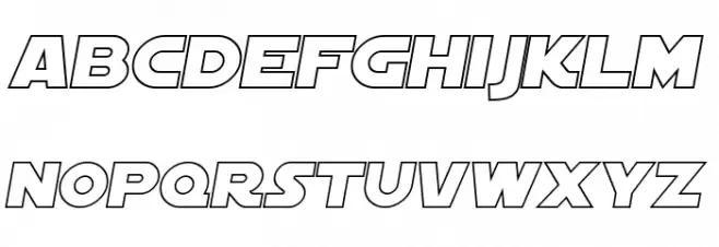 SF Distant Galaxy Outline Italic फ़ॉन्ट लोअरकेस