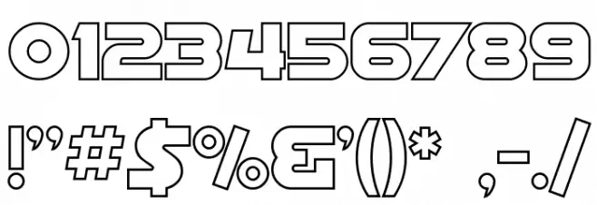 SF Distant Galaxy Outline Polices AUTRES CHARS