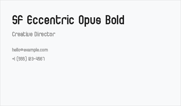 SF Eccentric Opus Bold Business Card