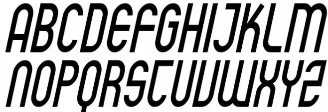SF Eccentric Opus Condensed Oblique Fuentes MAYÚSCULAS