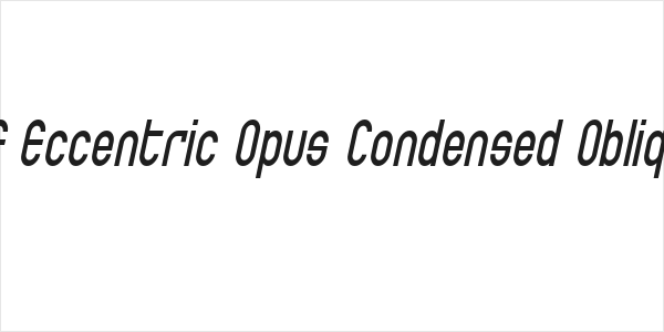 SF Eccentric Opus Condensed Oblique Logo