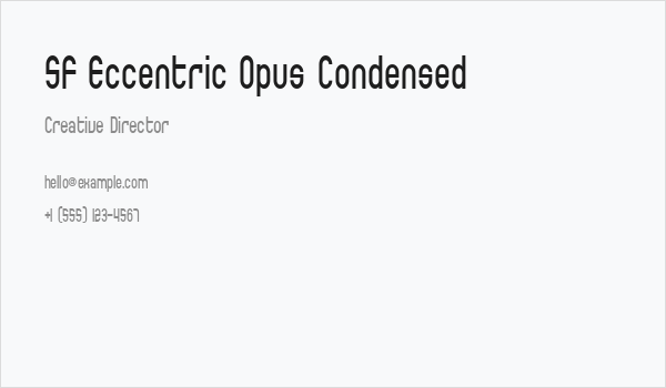 SF Eccentric Opus Condensed Business Card