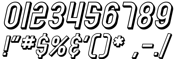SF Eccentric Opus Shaded Oblique Font OTHER CHARS