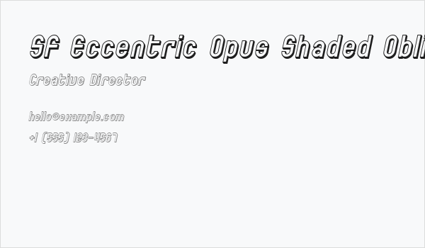 SF Eccentric Opus Shaded Oblique Business Card