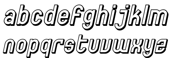 SF Eccentric Opus Shaded Oblique Font LOWERCASE