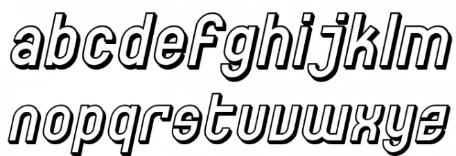 SF Eccentric Opus Shaded Oblique Font LOWERCASE