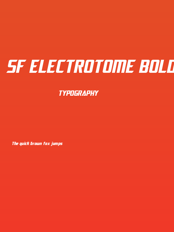 SF Electrotome Bold Oblique Poster
