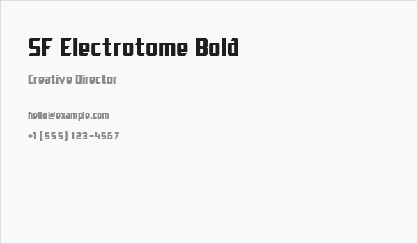 SF Electrotome Bold Business Card