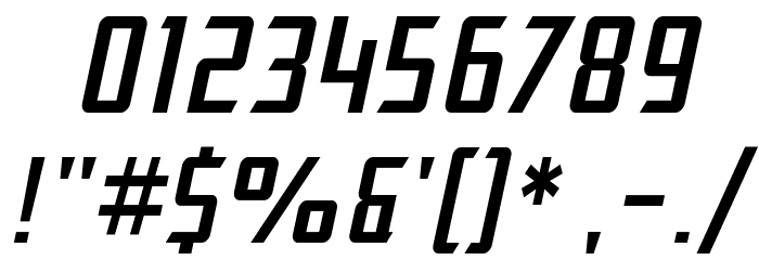 SF Electrotome Condensed Oblique Font OTHER CHARS