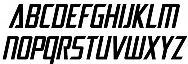 SF Electrotome Condensed Oblique Fonte MAIÚSCULAS