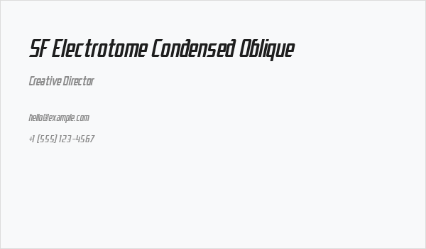 SF Electrotome Condensed Oblique Business Card