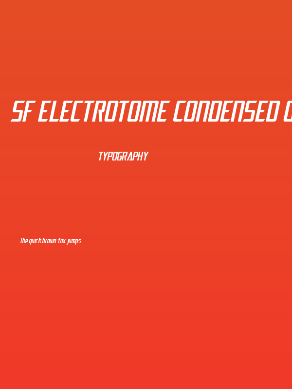 SF Electrotome Condensed Oblique Poster