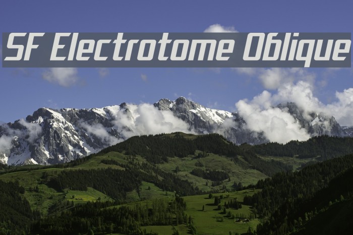 SF Electrotome Oblique Font examples