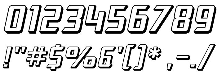 SF Electrotome Shaded Oblique Font OTHER CHARS