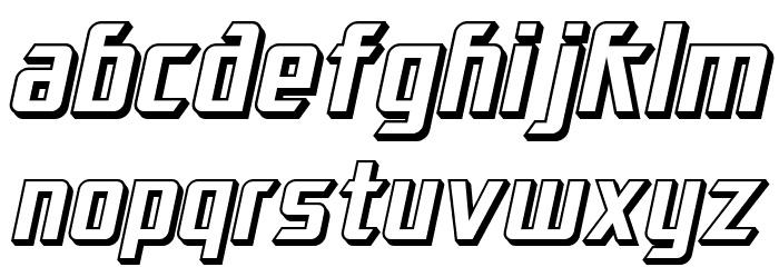SF Electrotome Shaded Oblique Font LOWERCASE