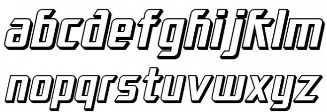 SF Electrotome Shaded Oblique फ़ॉन्ट लोअरकेस