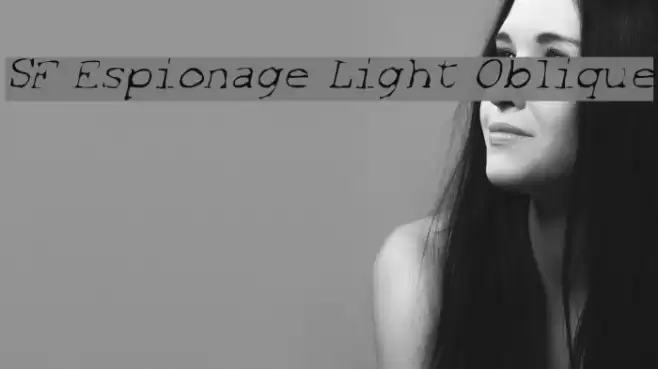 SF Espionage Light Oblique Schriftart examples