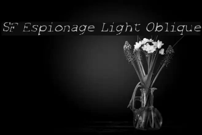 SF Espionage Light Oblique Schriftart examples