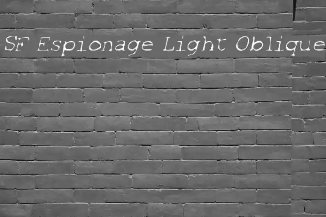 SF Espionage Light Oblique Schriftart examples