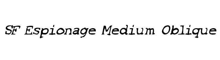 SF Espionage Medium Oblique Font