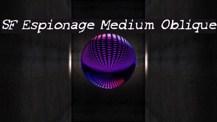 SF Espionage Medium Oblique Font examples