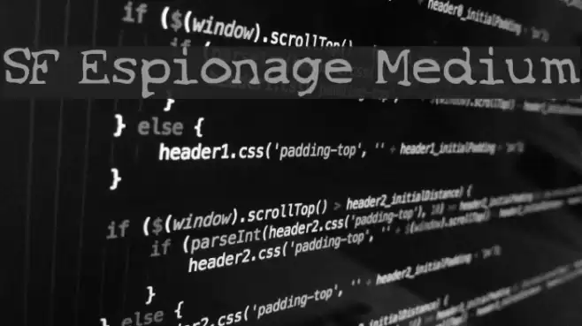 SF Espionage Medium Fonte examples