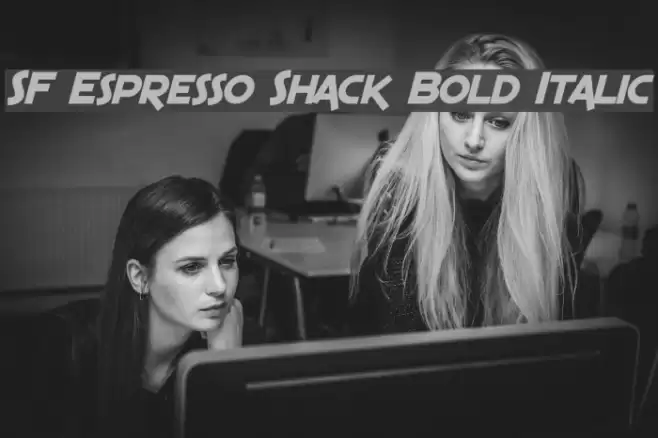 SF Espresso Shack Bold Italic Font examples