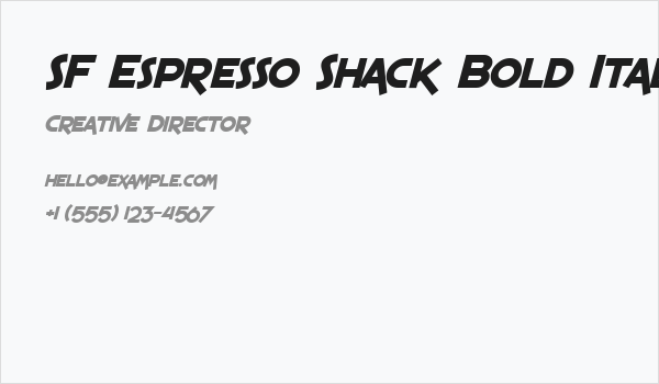 SF Espresso Shack Bold Italic Business Card