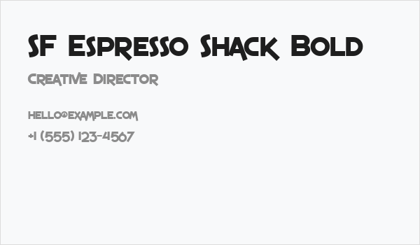 SF Espresso Shack Bold Business Card