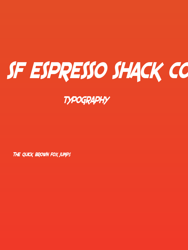 SF Espresso Shack Condensed Bold Italic Poster