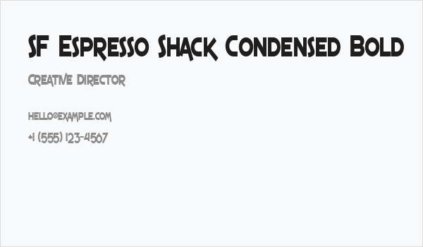 SF Espresso Shack Condensed Bold Business Card
