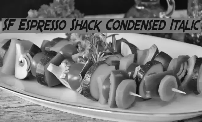 SF Espresso Shack Condensed Italic フォント examples
