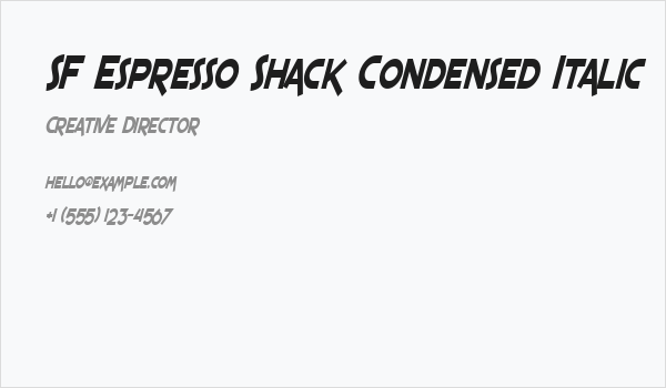 SF Espresso Shack Condensed Italic Business Card