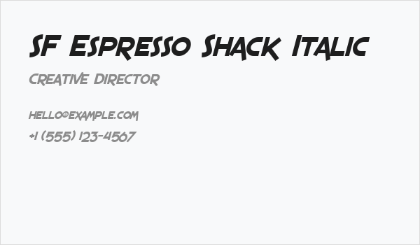 SF Espresso Shack Italic Business Card