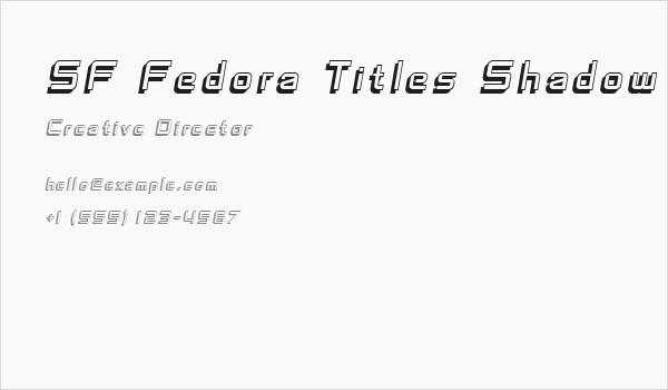 SF Fedora Titles Shadow Italic Business Card