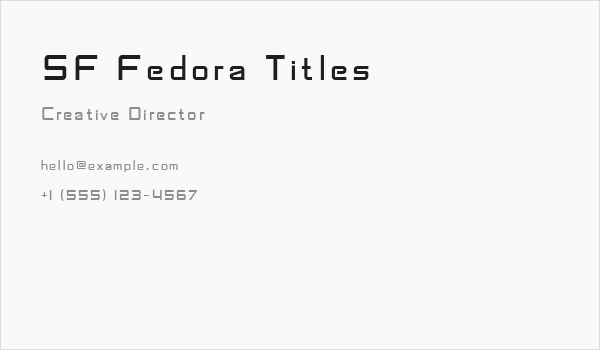 SF Fedora Titles Business Card