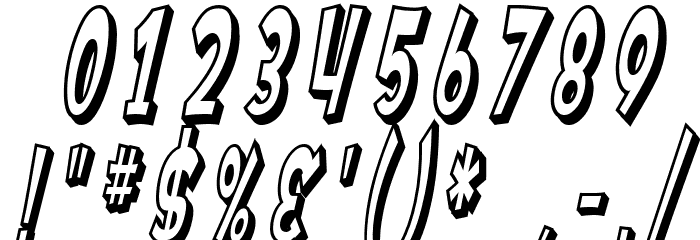 SF Ferretopia Shaded Oblique Font OTHER CHARS
