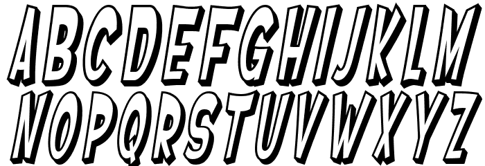 SF Ferretopia Shaded Oblique Font LOWERCASE
