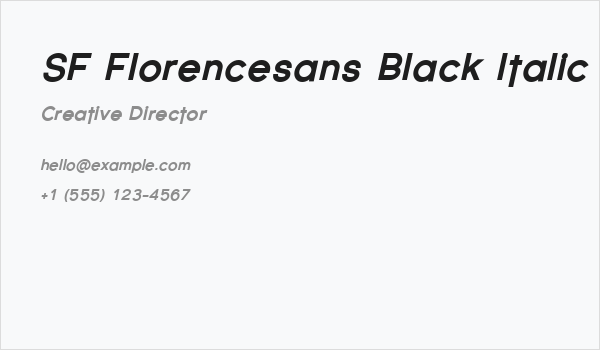 SF Florencesans Black Italic Business Card