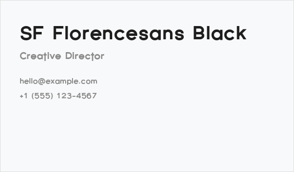 SF Florencesans Black Business Card
