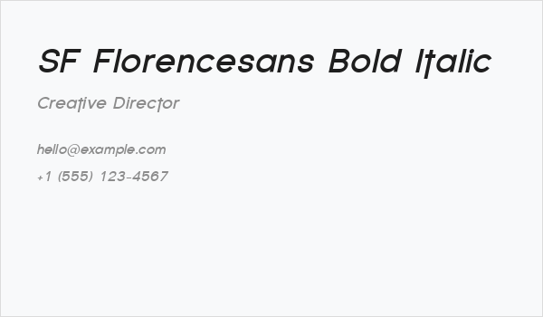 SF Florencesans Bold Italic Business Card